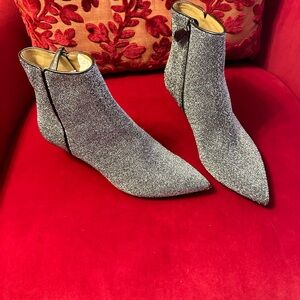 Aquazurra Vero Cuoio Sparkling Silver Ankle Booties